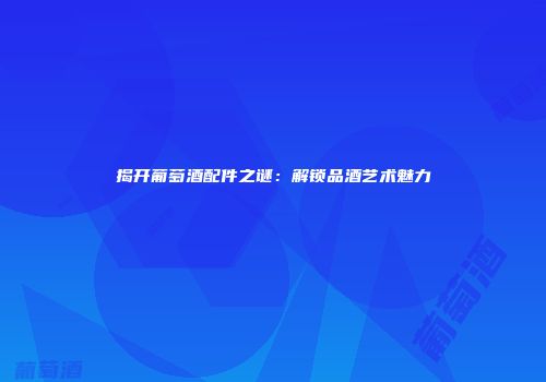 揭开葡萄酒配件之谜：解锁品酒艺术魅力