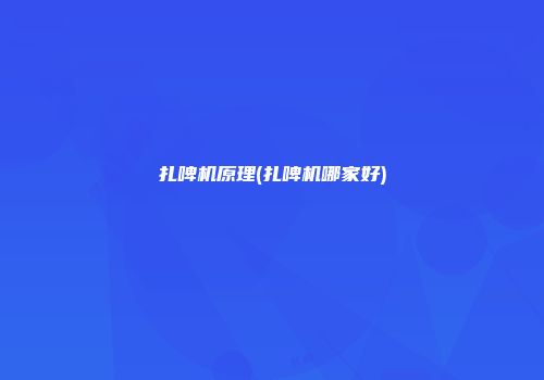 扎啤机原理(扎啤机哪家好)