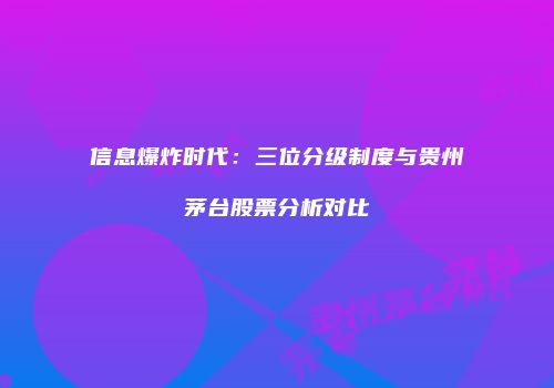 信息爆炸时代：三位分级制度与贵州茅台股票分析对比