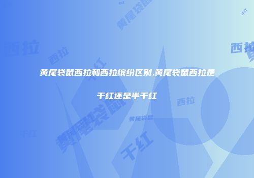 黄尾袋鼠西拉和西拉缤纷区别,黄尾袋鼠西拉是干红还是半干红