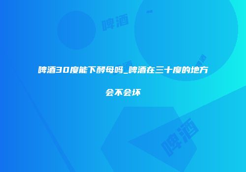 啤酒30度能下酵母吗_啤酒在三十度的地方会不会坏