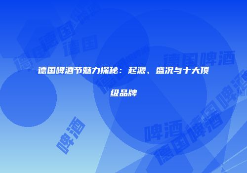 德国啤酒节魅力探秘：起源、盛况与十大顶级品牌