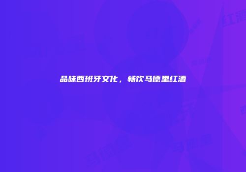 品味西班牙文化，畅饮马德里红酒