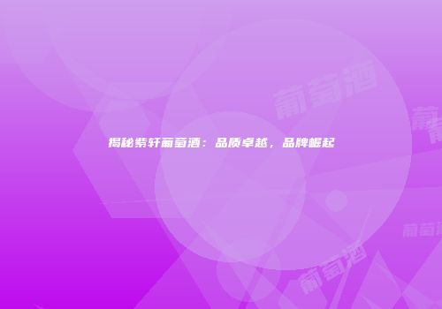 揭秘紫轩葡萄酒：品质卓越，品牌崛起