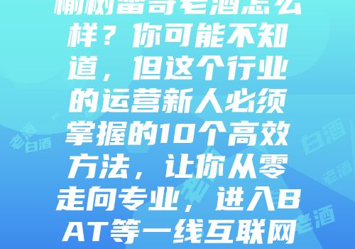 榆树雷哥老酒怎么样？你可能不知道，但这个行业的运营新人必须掌握的10个高效方法，让你从零走向专业，进入BAT等一线互联网公司做运营