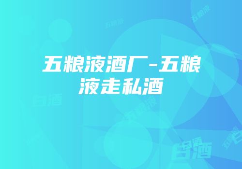 五粮液酒厂-五粮液走私酒