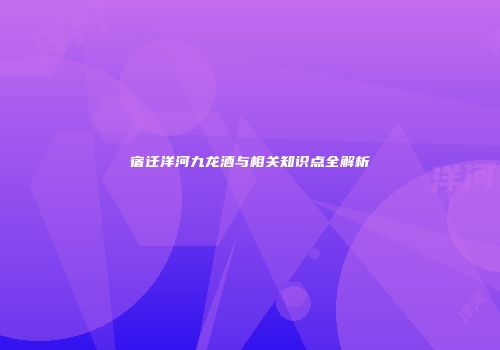 宿迁洋河九龙酒与相关知识点全解析