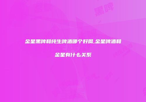 金星黑啤和纯生啤酒哪个好喝,金星啤酒和金星有什么关系