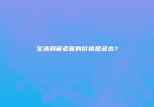 宝清洞藏老窖的价格是多少？
