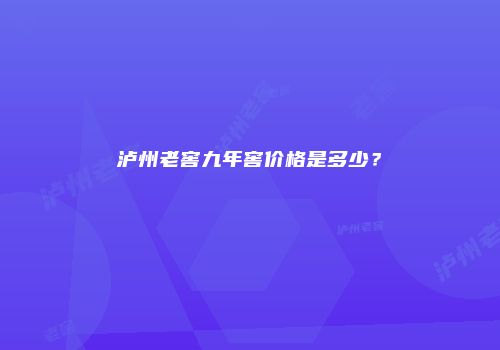 泸州老窖九年窖价格是多少？