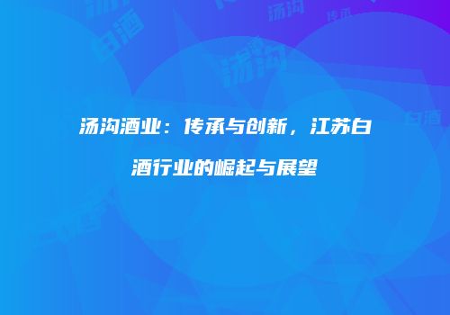 汤沟酒业：传承与创新，江苏白酒行业的崛起与展望