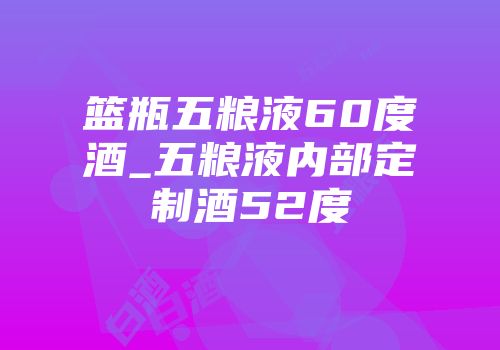 篮瓶五粮液60度酒_五粮液内部定制酒52度