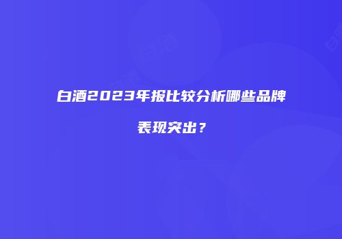 白酒2023年报比较分析哪些品牌表现突出？