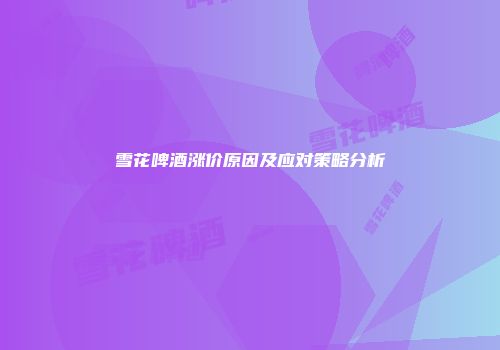 雪花啤酒涨价原因及应对策略分析
