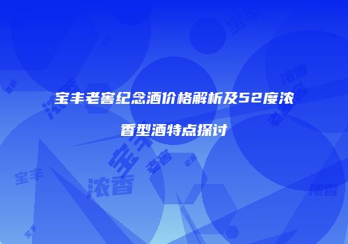 宝丰老窖纪念酒价格解析及52度浓香型酒特点探讨