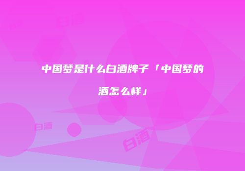 中国梦是什么白酒牌子「中国梦的酒怎么样」