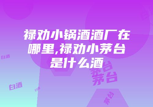 禄劝小锅酒酒厂在哪里,禄劝小茅台是什么酒