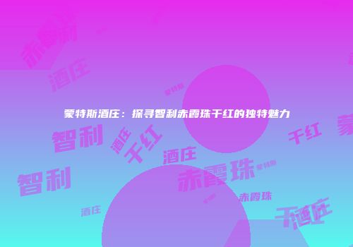 蒙特斯酒庄：探寻智利赤霞珠干红的独特魅力