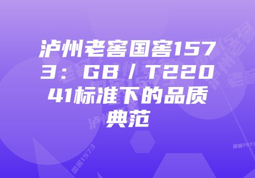 泸州老窖国窖1573：GB／T22041标准下的品质典范