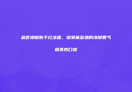品尝坦帕斯干红法国，感受葡萄酒的浓郁香气和美妙口感