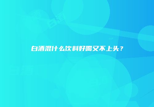 白酒混什么饮料好喝又不上头？