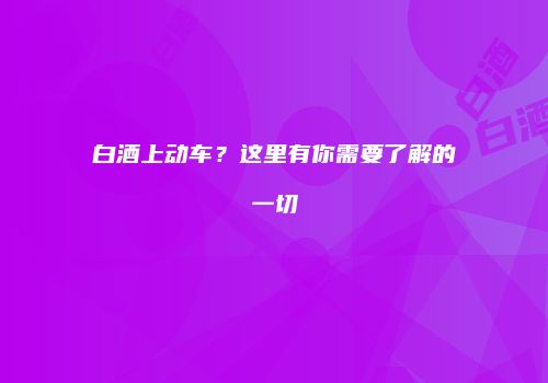 白酒上动车？这里有你需要了解的一切