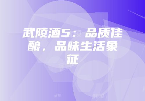 武陵酒5：品质佳酿，品味生活象征