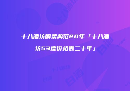 十八酒坊醇柔典范20年「十八酒坊53度价格表二十年」