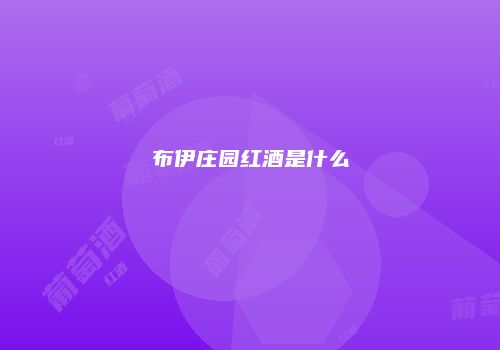 布伊庄园红酒是什么
