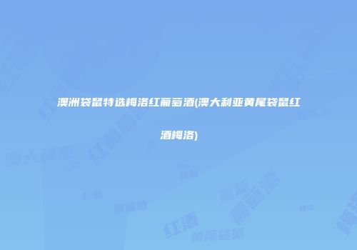 澳洲袋鼠特选梅洛红葡萄酒(澳大利亚黄尾袋鼠红酒梅洛)