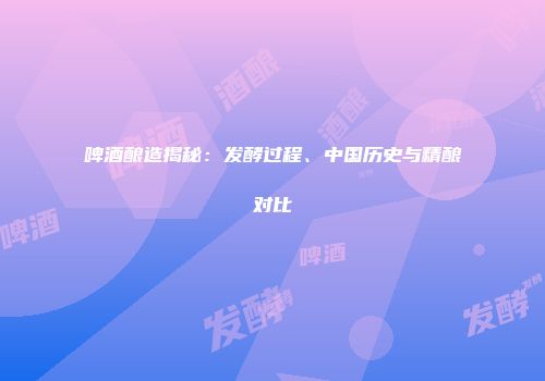 啤酒酿造揭秘：发酵过程、中国历史与精酿对比