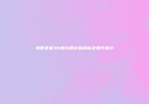 浓香老窖38度白酒价格解析及图片展示
