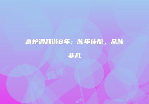 高炉酒和谐8年：陈年佳酿，品味非凡