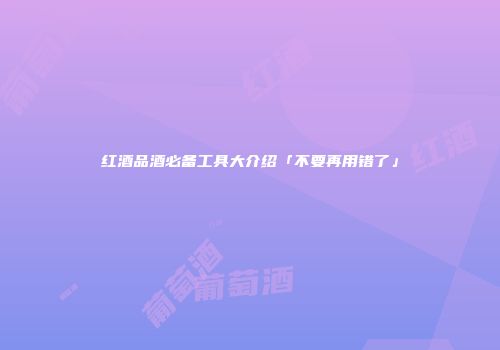 红酒品酒必备工具大介绍「不要再用错了」