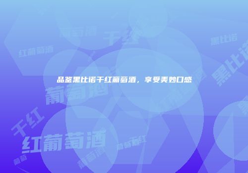 品鉴黑比诺干红葡萄酒，享受美妙口感