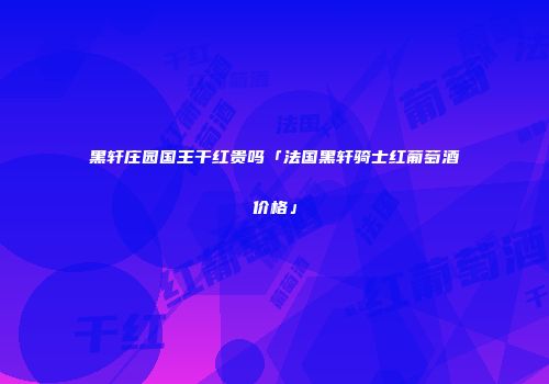 黑轩庄园国王干红贵吗「法国黑轩骑士红葡萄酒价格」