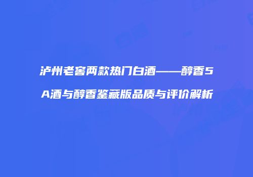 泸州老窖两款热门白酒——醇香5A酒与醇香鉴藏版品质与评价解析