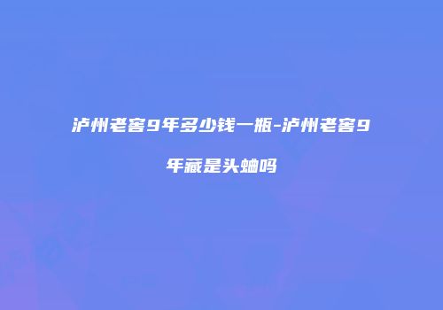 泸州老窖9年多少钱一瓶-泸州老窖9年藏是头蛐吗