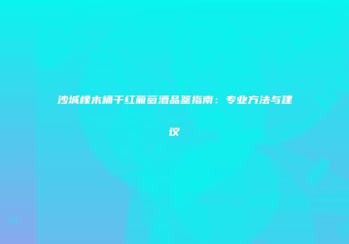 沙城橡木桶干红葡萄酒品鉴指南：专业方法与建议