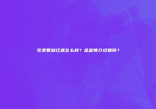 完美智利红酒怎么样？品鉴师介绍如何？