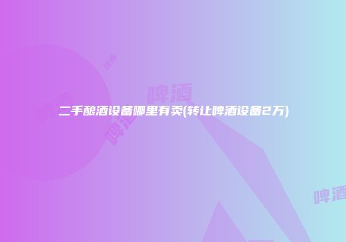 二手酿酒设备哪里有卖(转让啤酒设备2万)