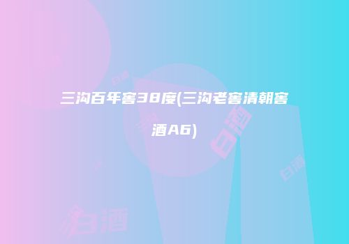 三沟百年窖38度(三沟老窖清朝窖酒A6)