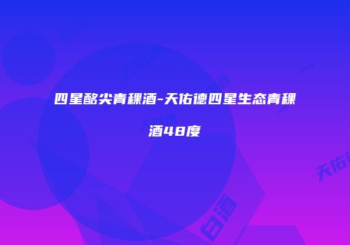四星酩尖青稞酒-天佑德四星生态青稞酒48度