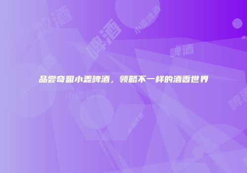 品尝奇盟小麦啤酒，领略不一样的酒香世界