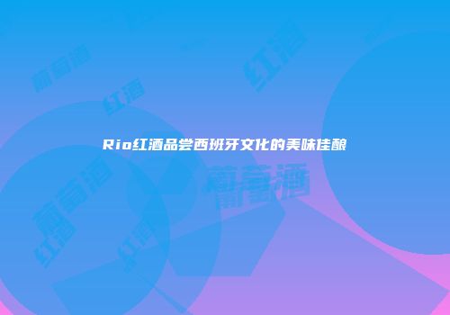 Rio红酒品尝西班牙文化的美味佳酿