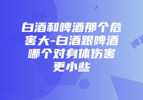 白酒和啤酒那个危害大-白酒跟啤酒哪个对身体伤害更小些