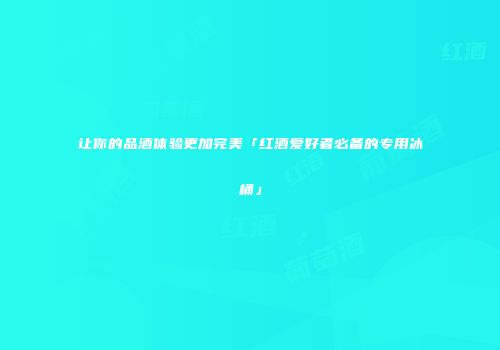 让你的品酒体验更加完美「红酒爱好者必备的专用冰桶」