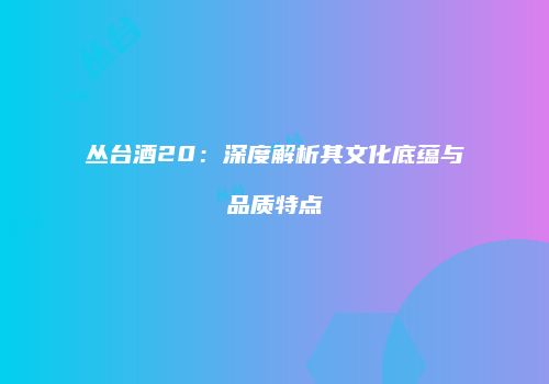 丛台酒20：深度解析其文化底蕴与品质特点
