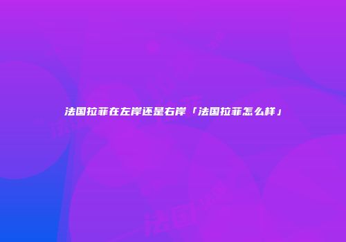 法国拉菲在左岸还是右岸「法国拉菲怎么样」