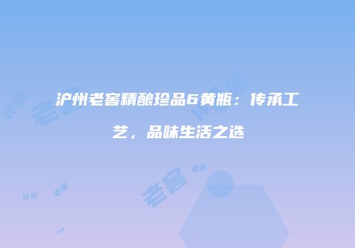 沪州老窖精酿珍品6黄瓶：传承工艺，品味生活之选